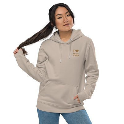 Premium Happy Cats Eco-Hoodie with embroidered logo